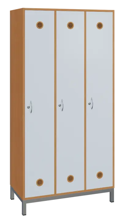 SSLN - 180 - 90 šatní skříň 3-dvéřová, 1800x900x400 mm, kovové nohy, korpus buk royal, dvířka bílá